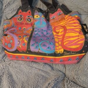 Colorful Cat Print Tote Bag